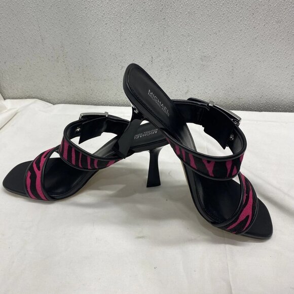 NEW MICHAEL KORS Women's Colby Heeled Sandals – Black/Pink, Size 9.5 - Picture 3 of 6